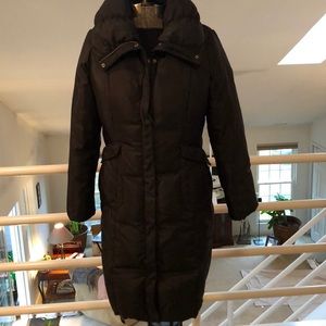 Layered down puffer coat